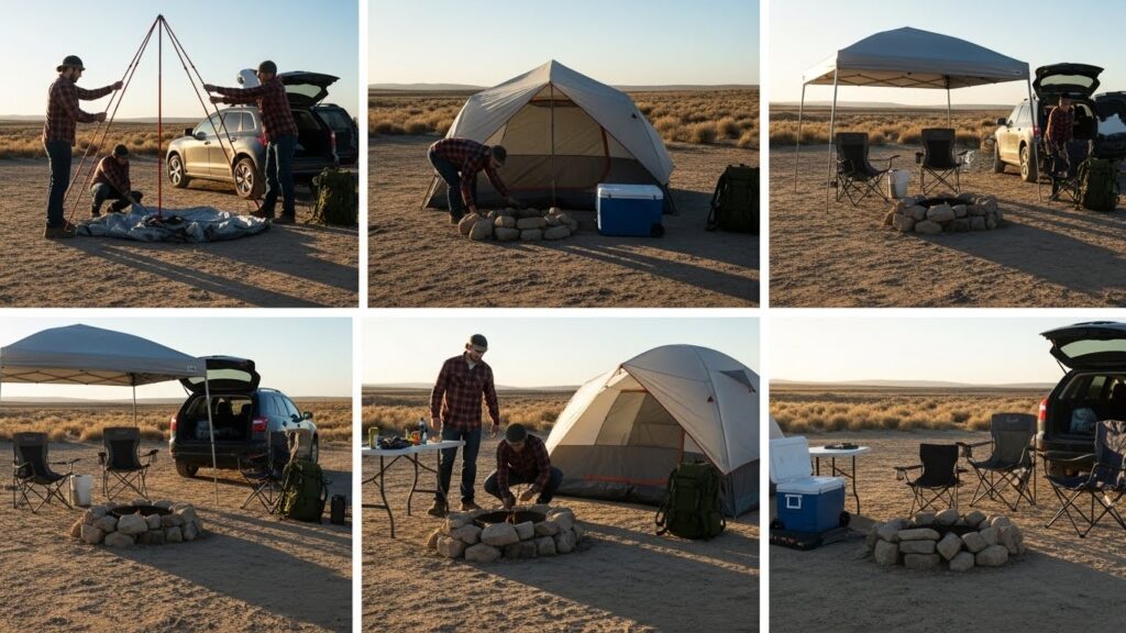 Setting up camp